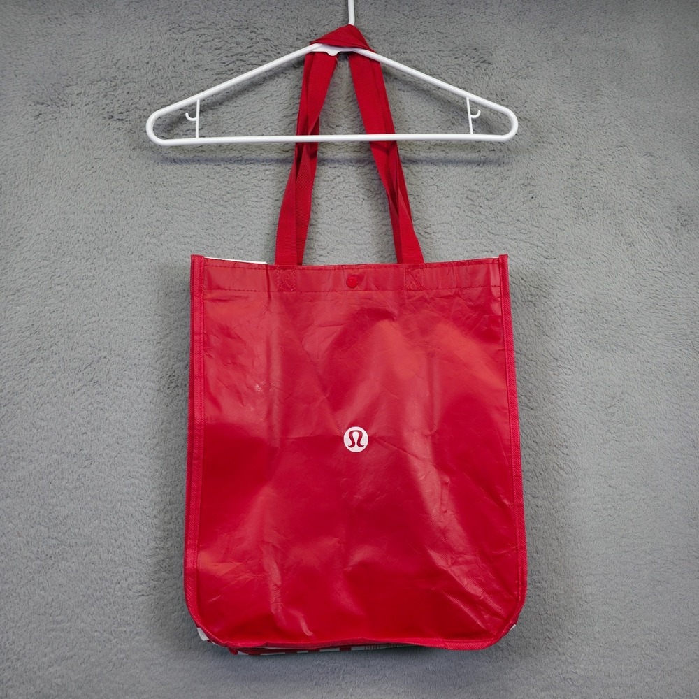 Lululemon Tote Lot of 2 Red White Christmas Holiday Reusable Shopping Gym Yoga - Picture 4 of 16